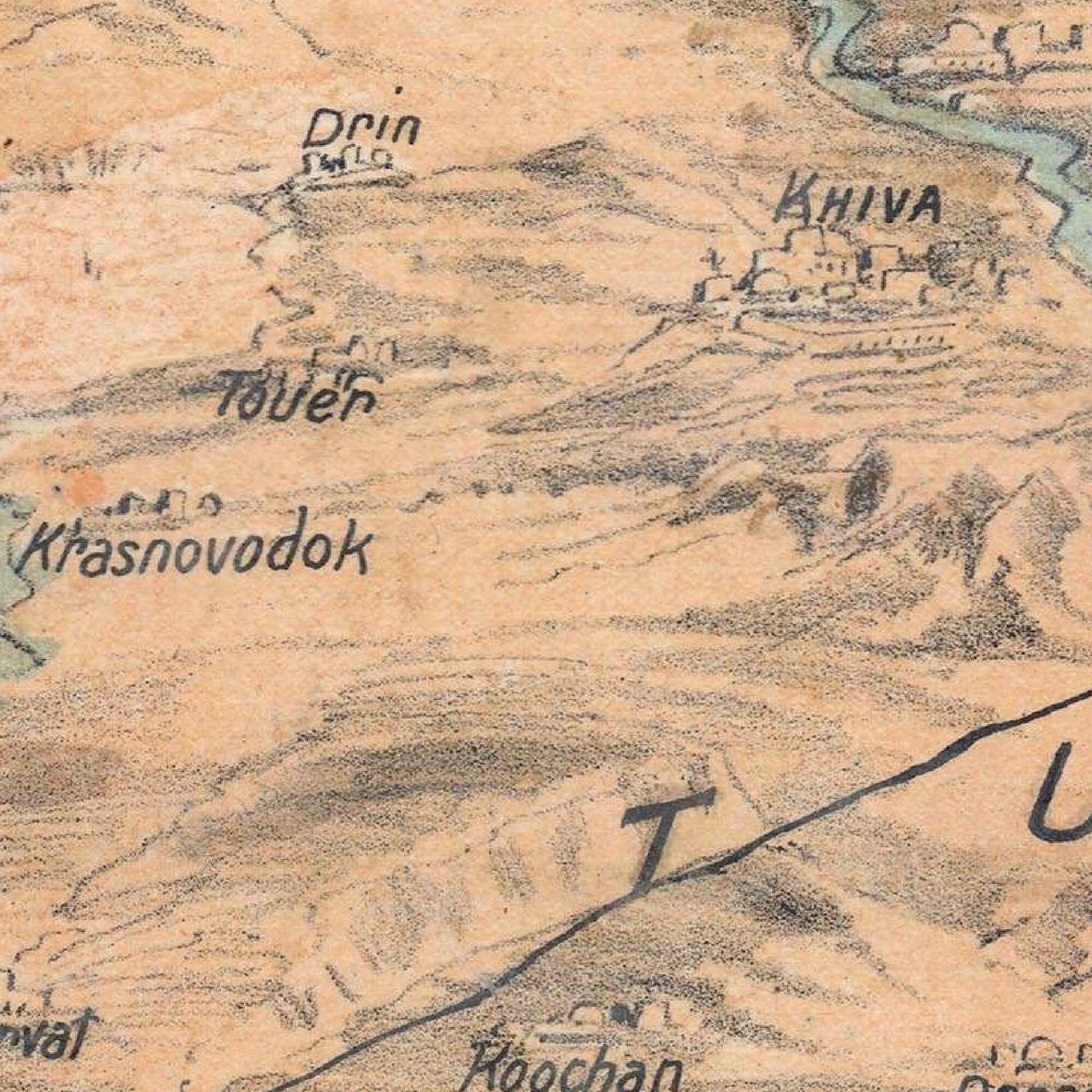 detail of the map from the centre left