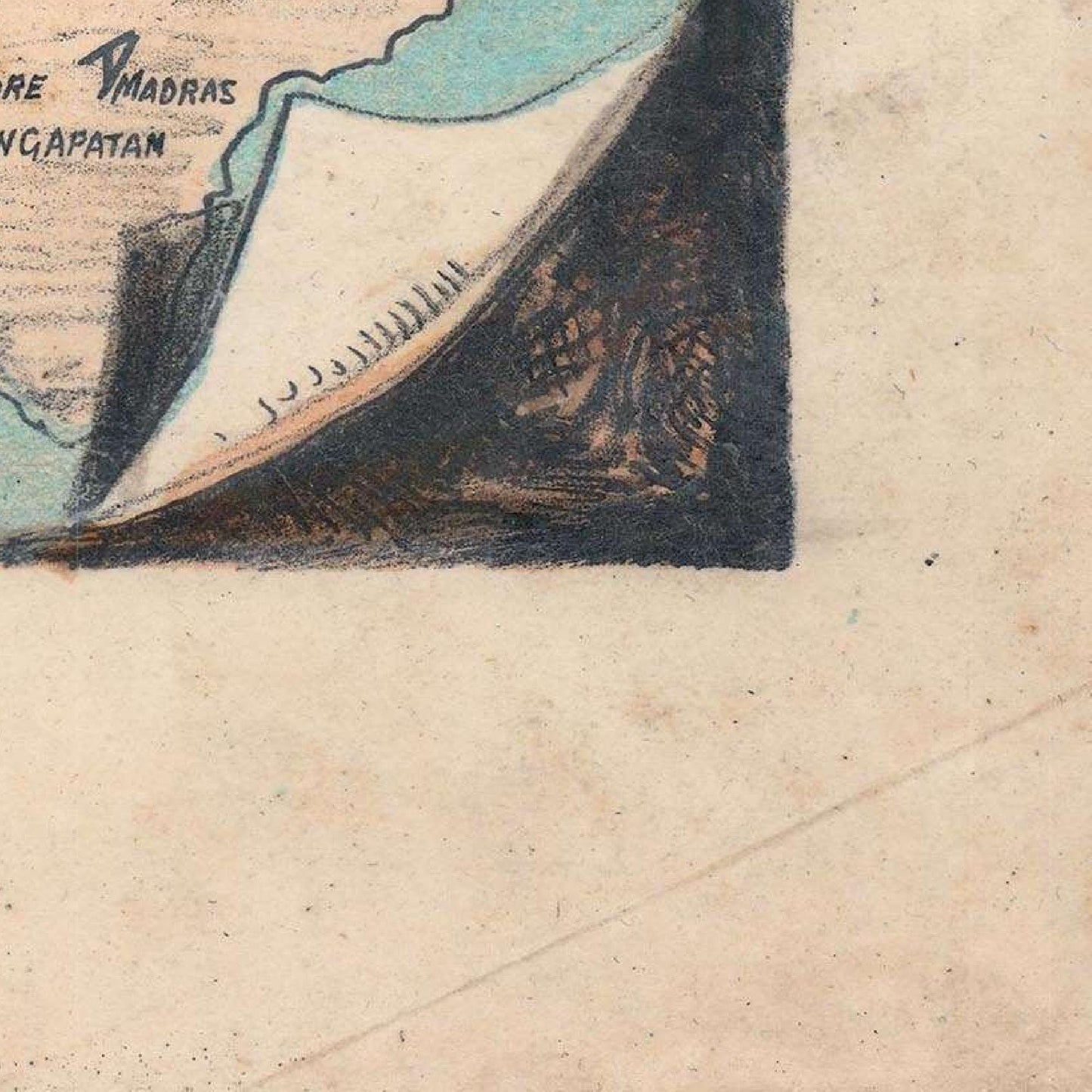 detail of the map from the bottom right corner