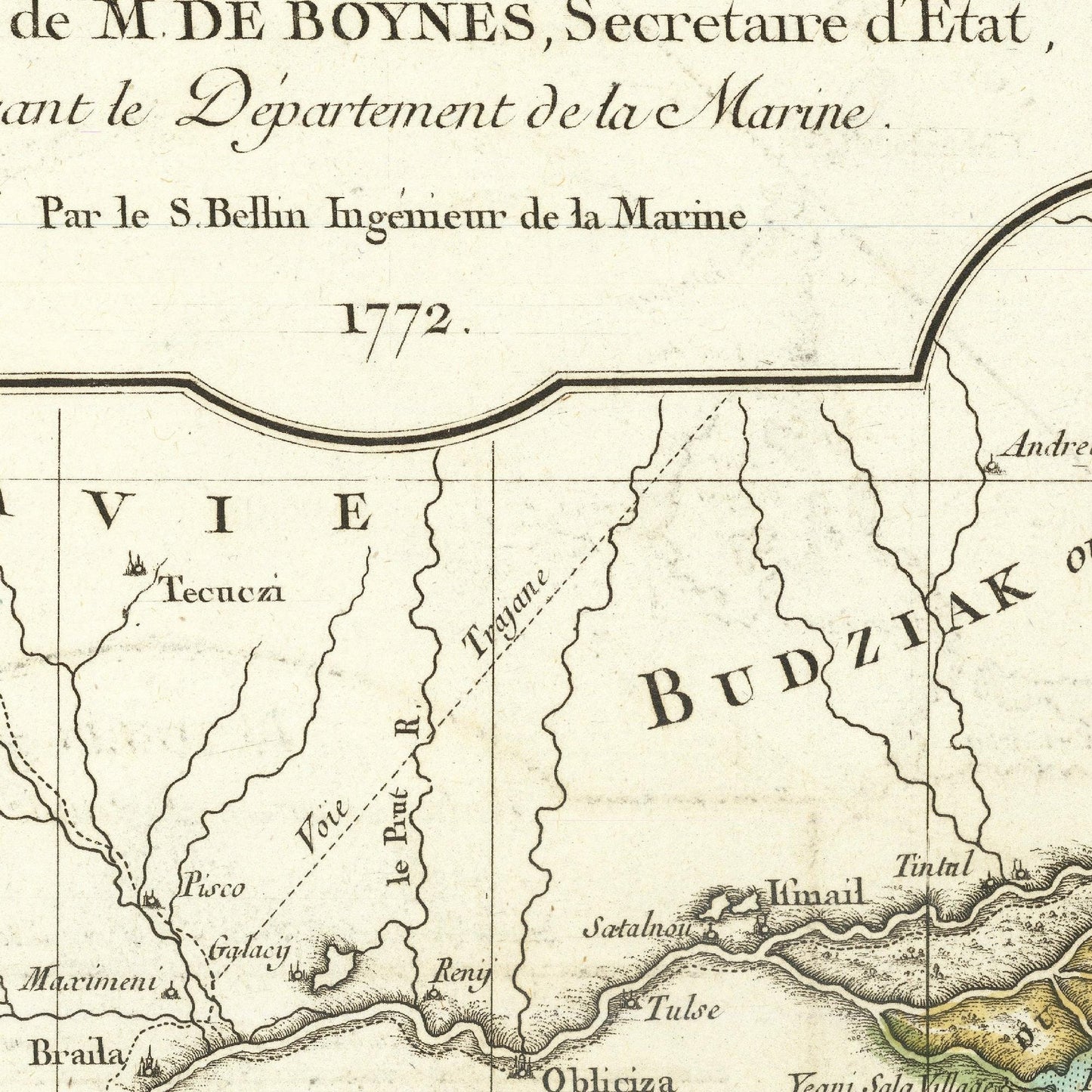 detail of the map from the centre left