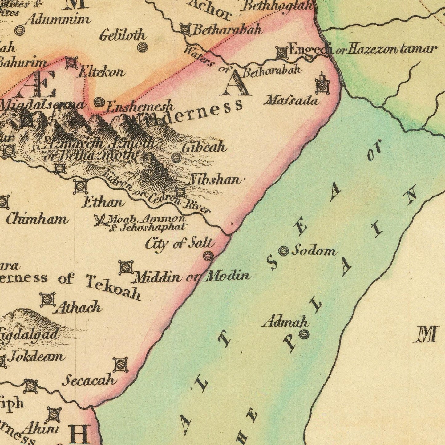 detail of the map from the centre 