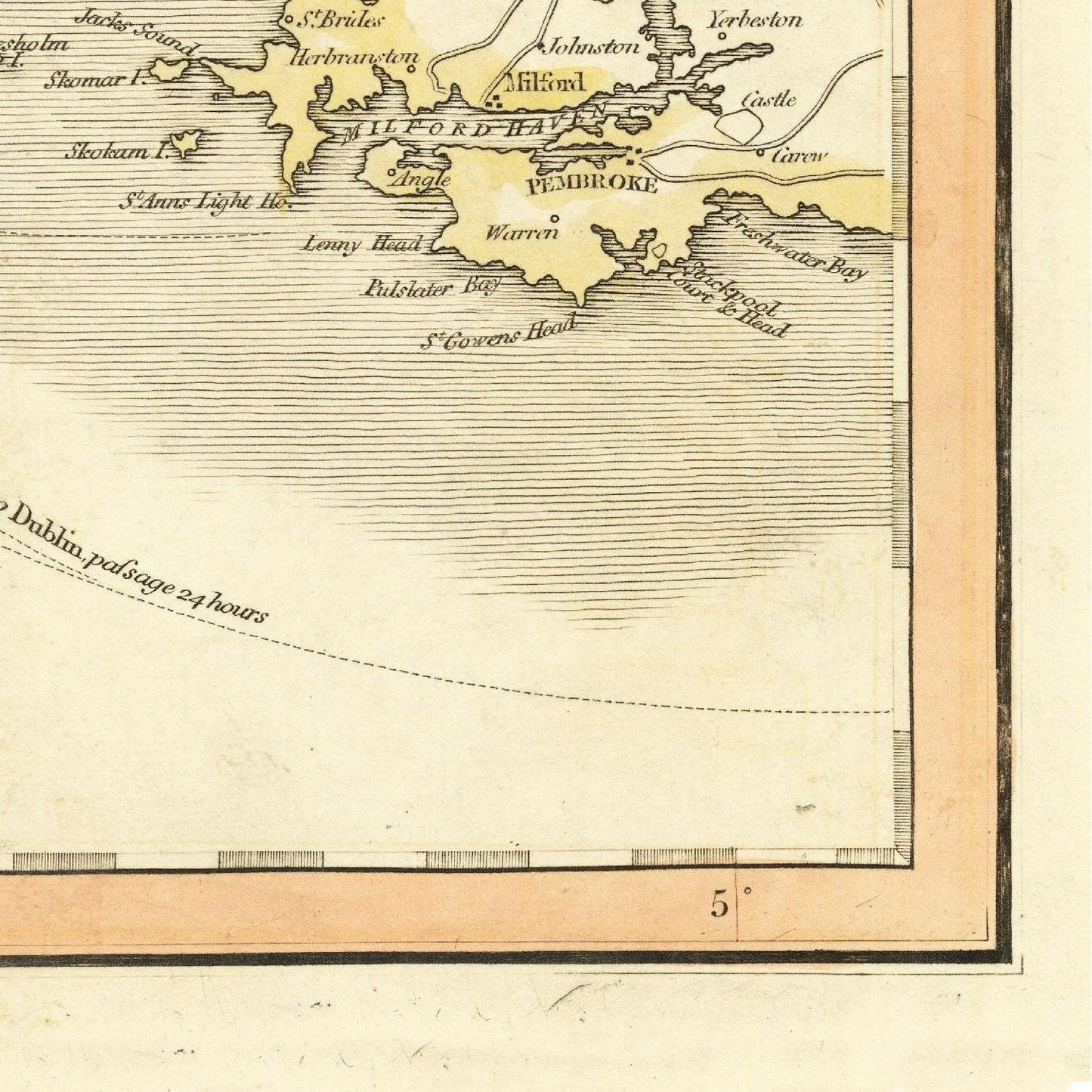 detail of the map from the bottom right corner