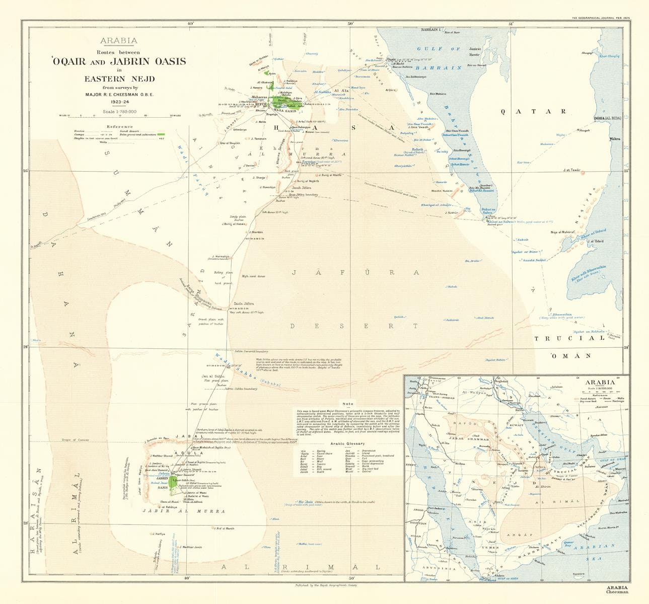 Antique map of Nejd, Saudi Arabia, 1925 – PrintsXXL