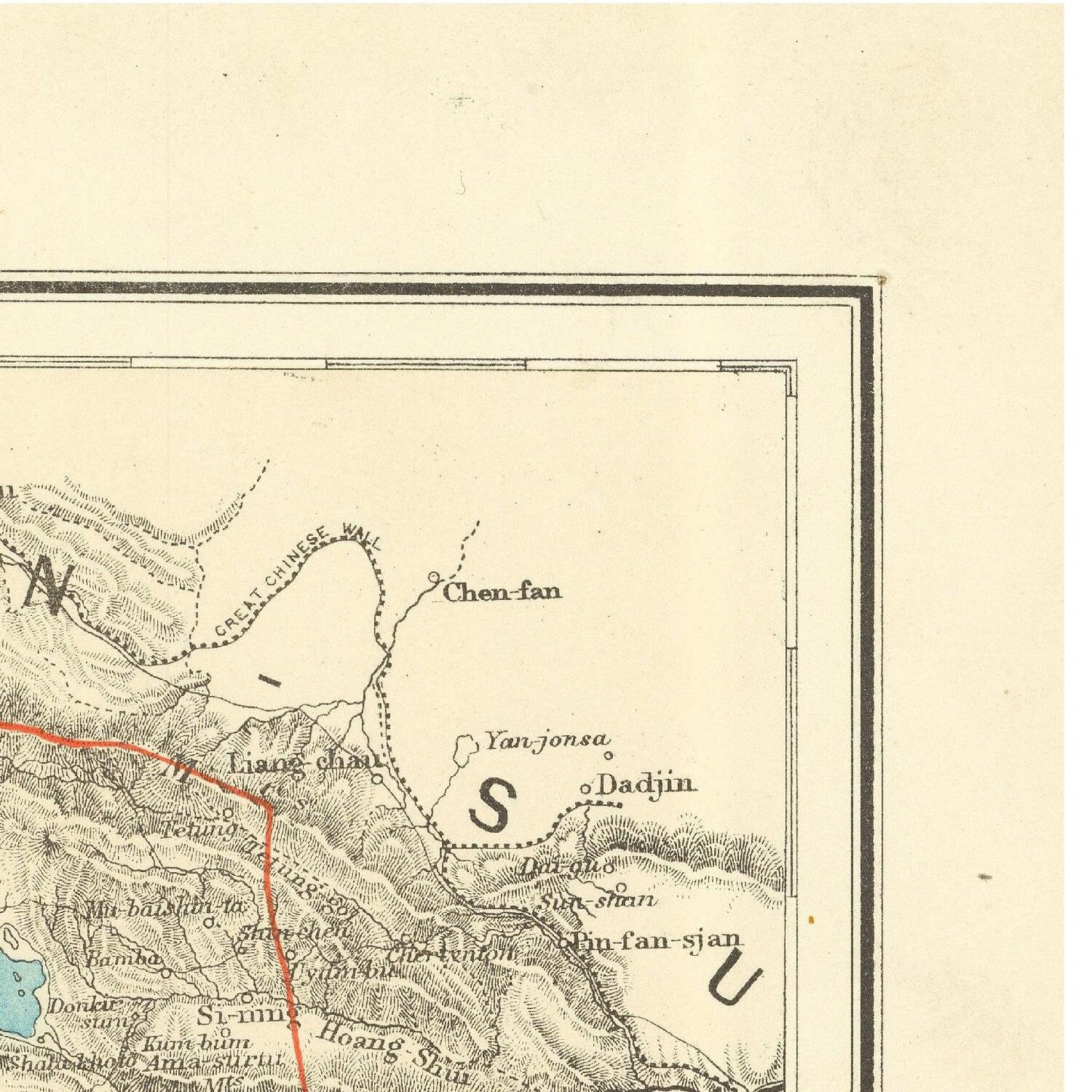 detail of the map from the top right corner