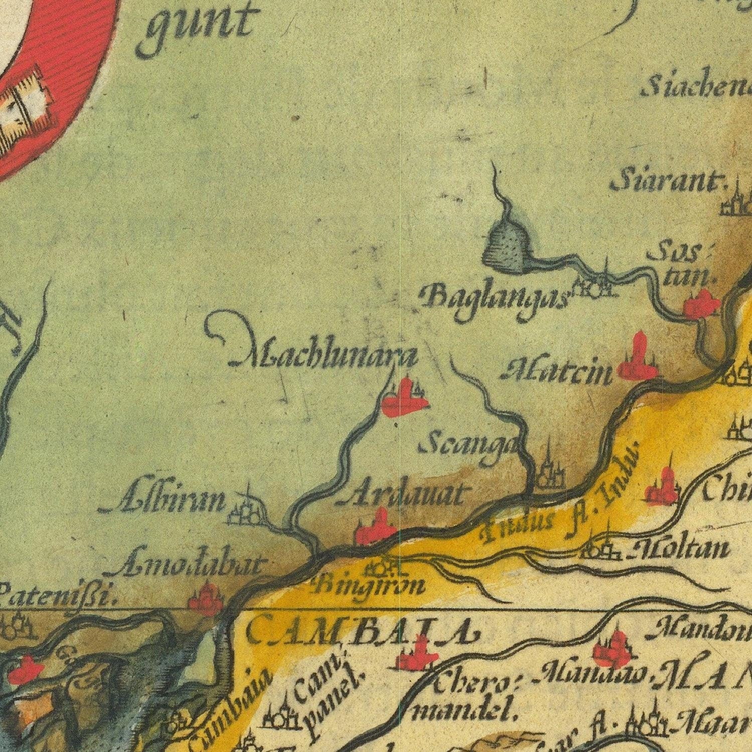 detail of the map from the centre left