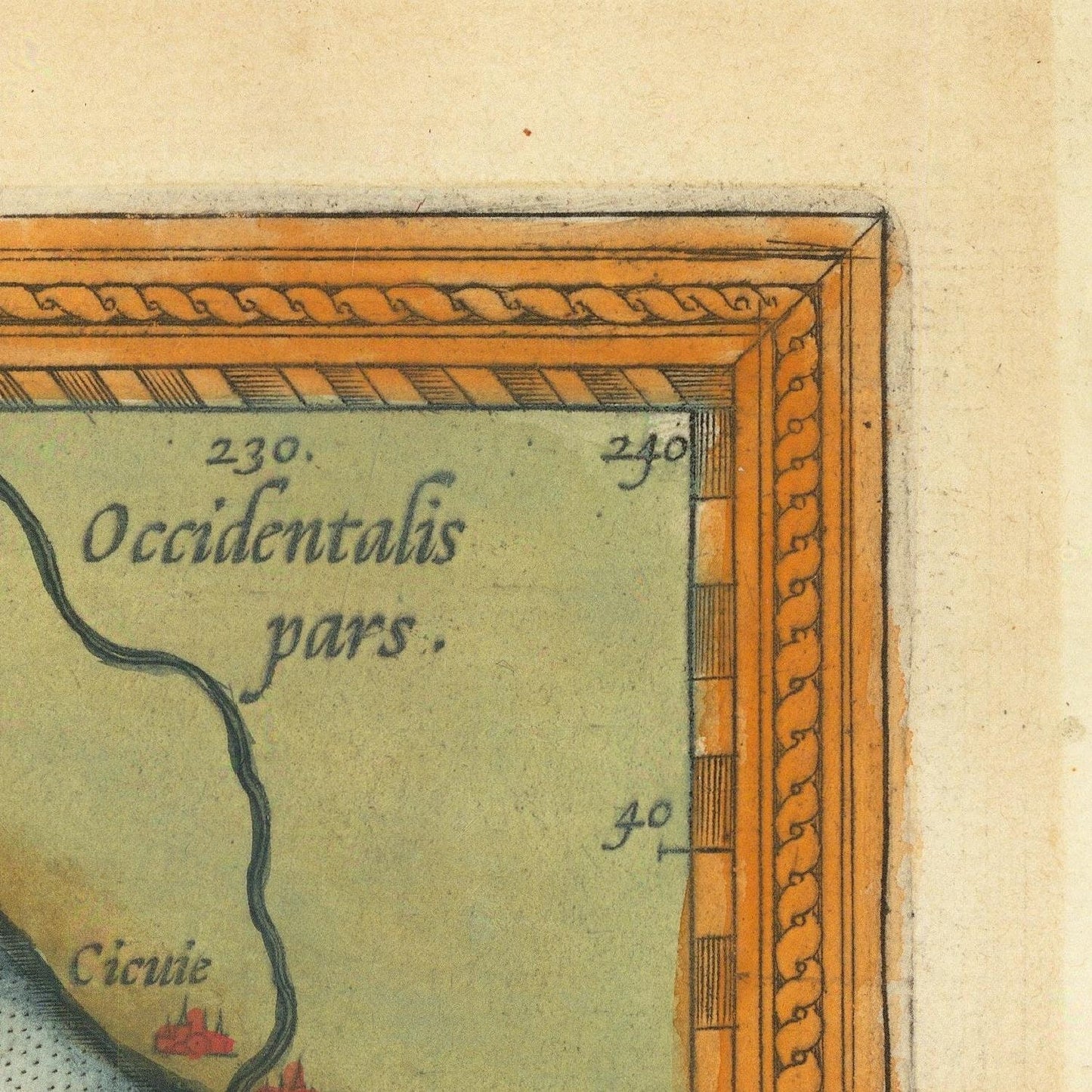 detail of the map from the top right corner