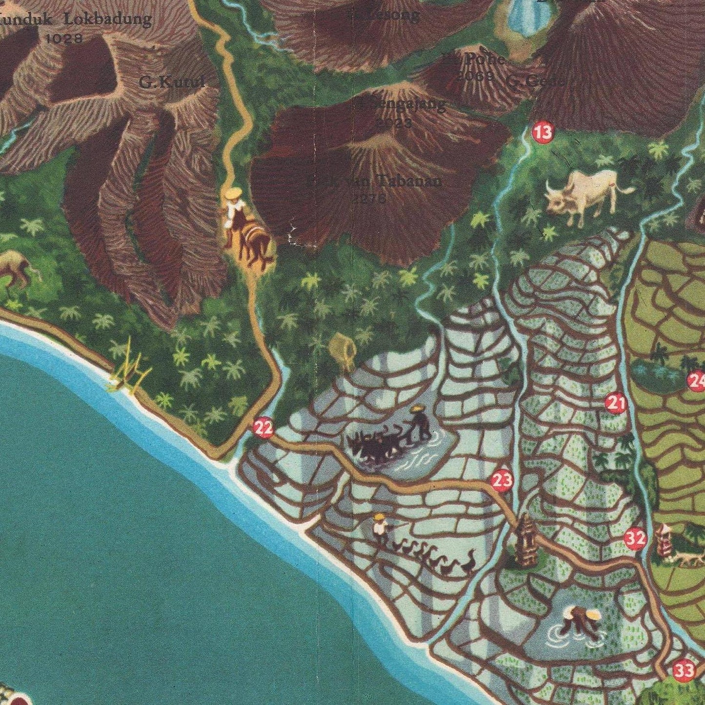 detail of the map from the centre 