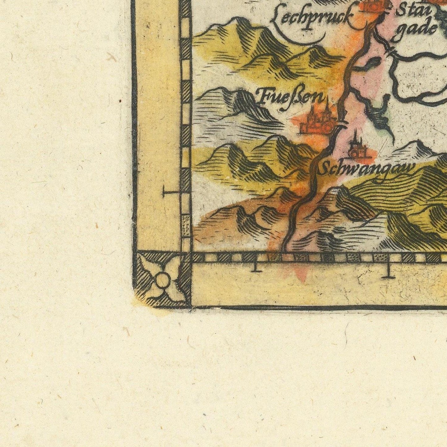 detail of the map from the bottom left corner