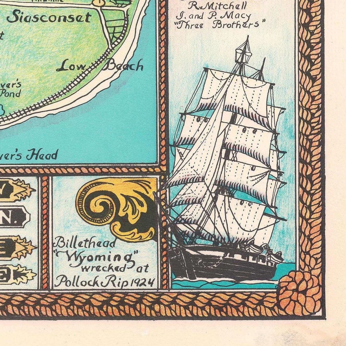 detail of the map from the bottom right corner