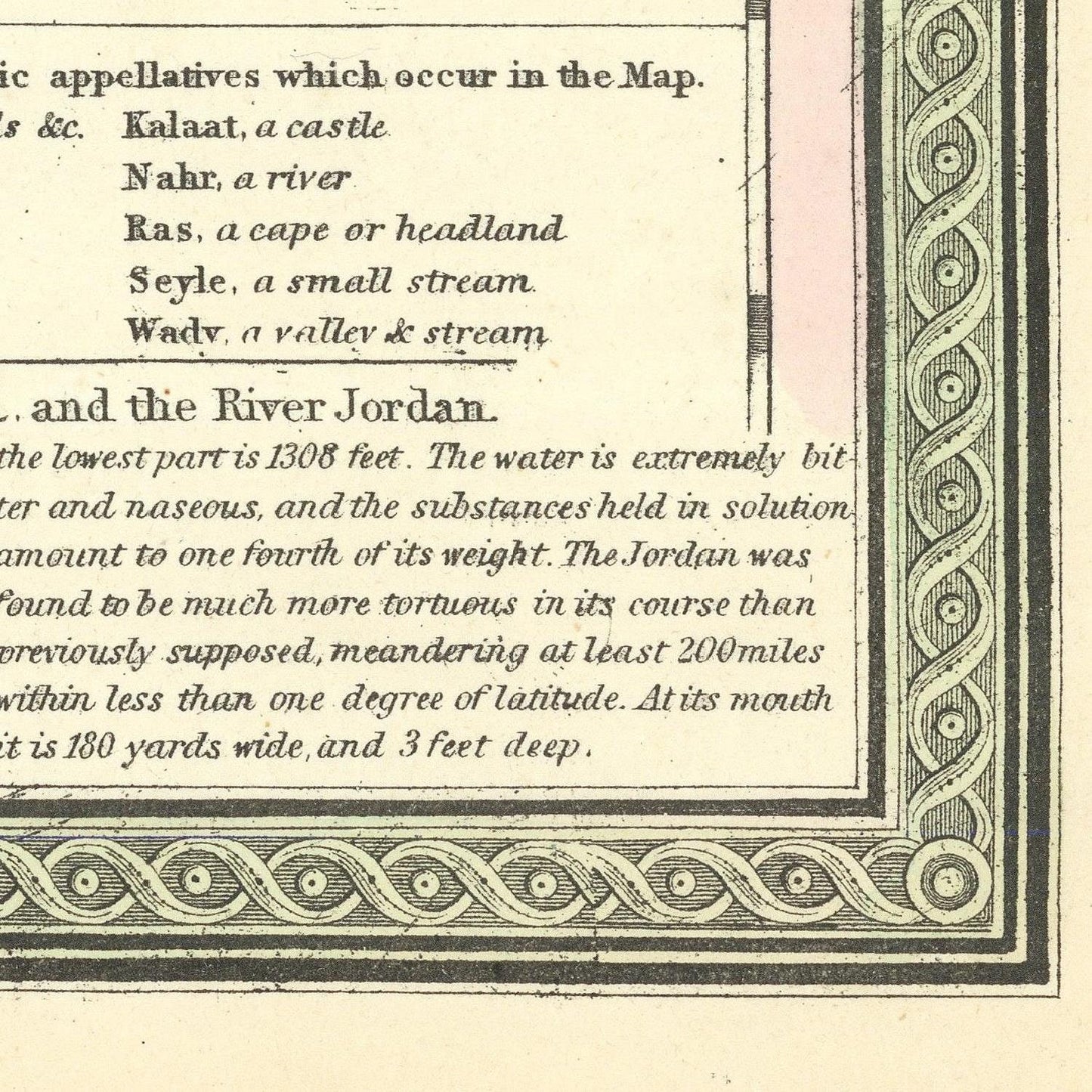 Antique map of Palestine, 1836