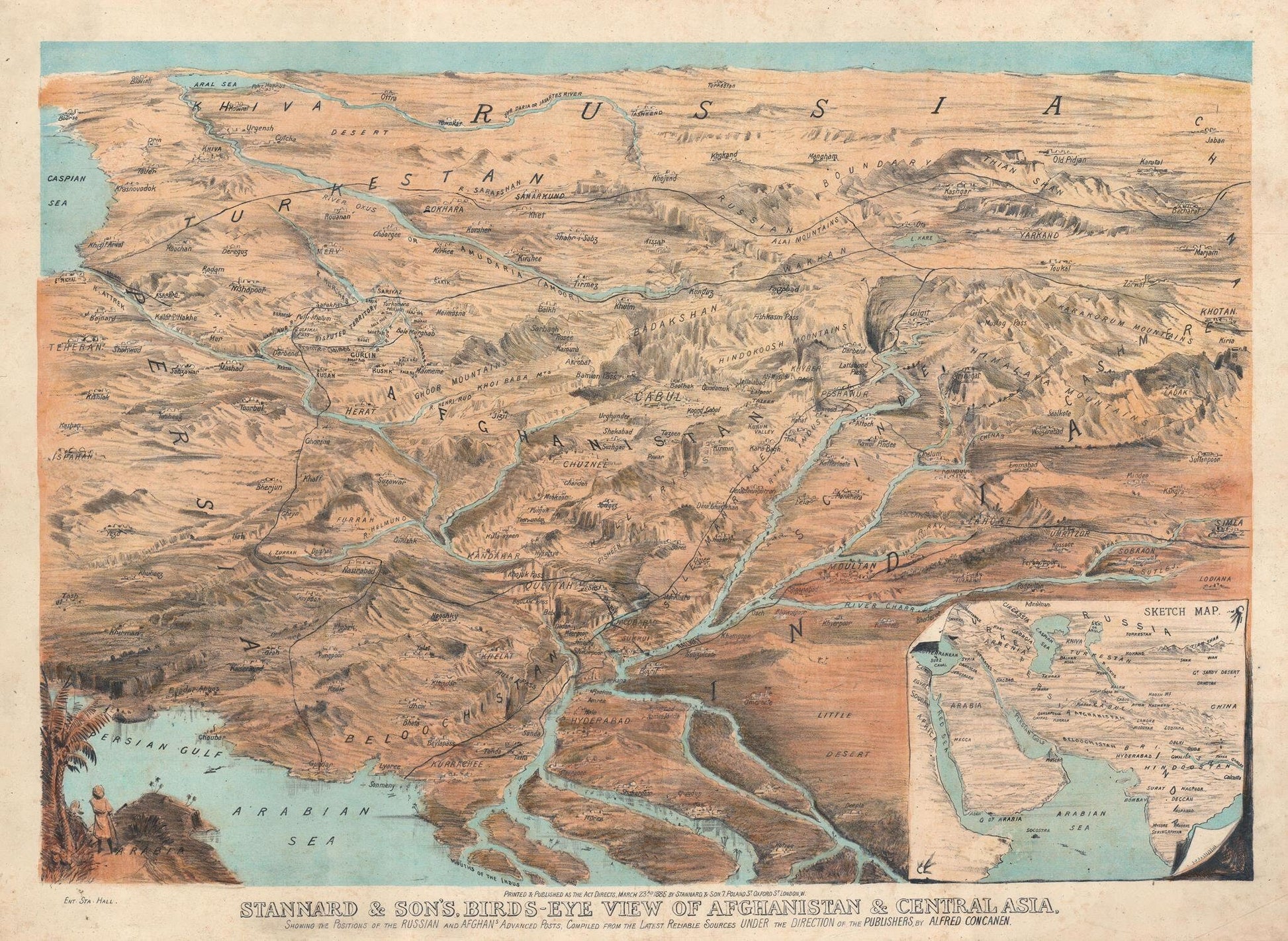 presentation of the map reproduction without a frame