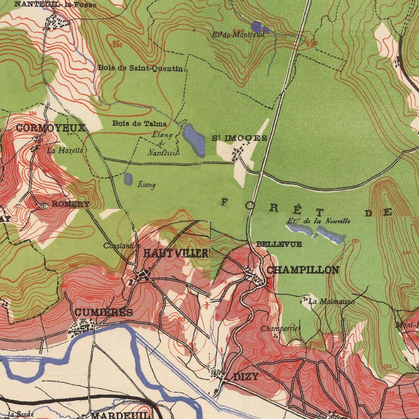 detail of the map from the centre 