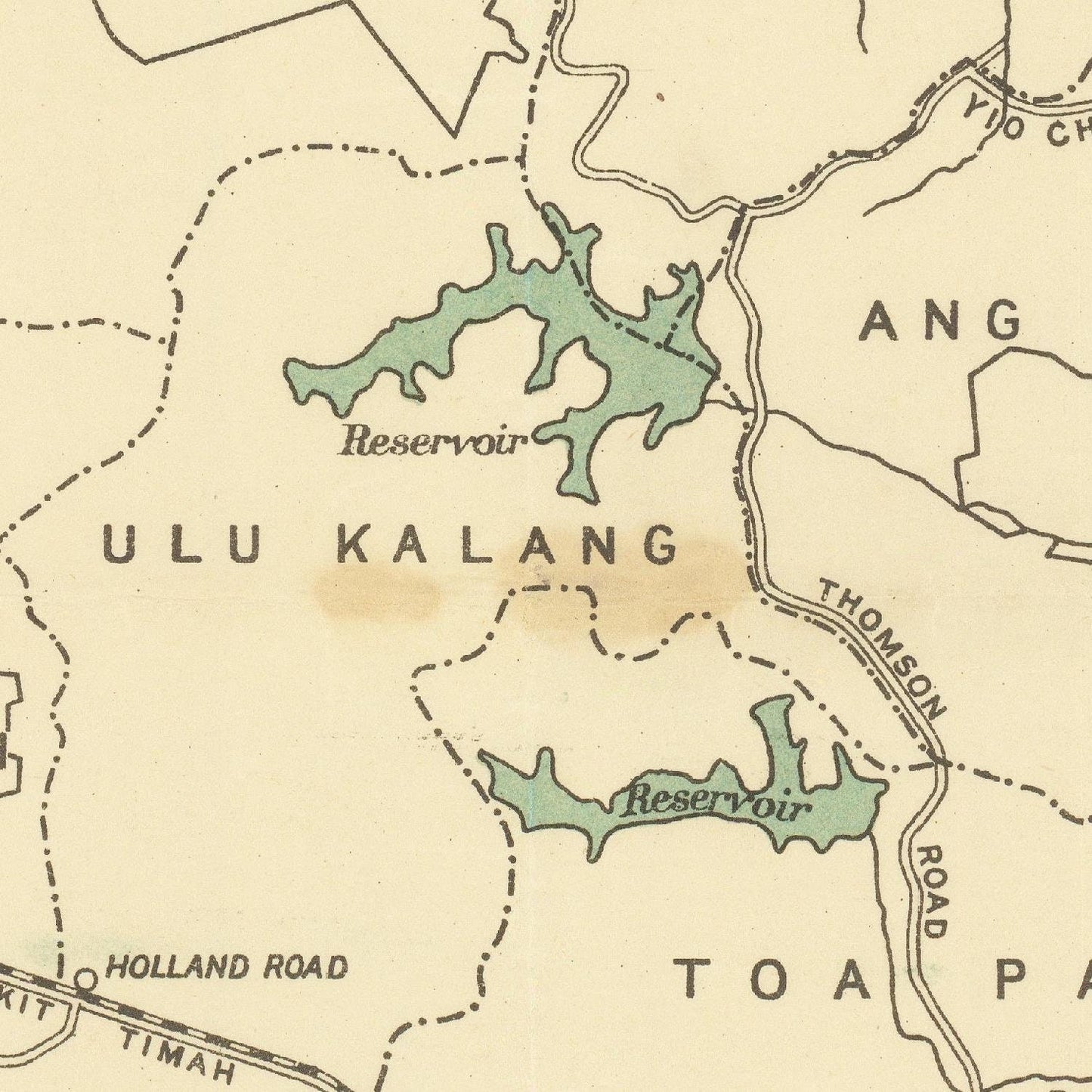 detail of the map from the centre left