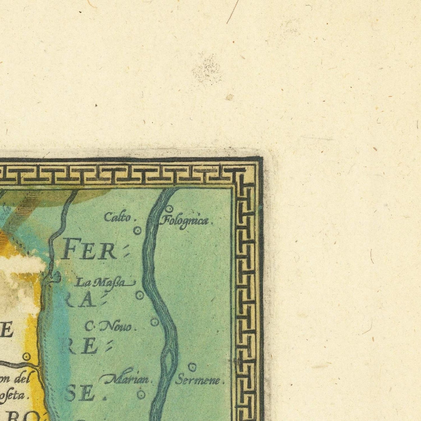 detail of the map from the top right corner