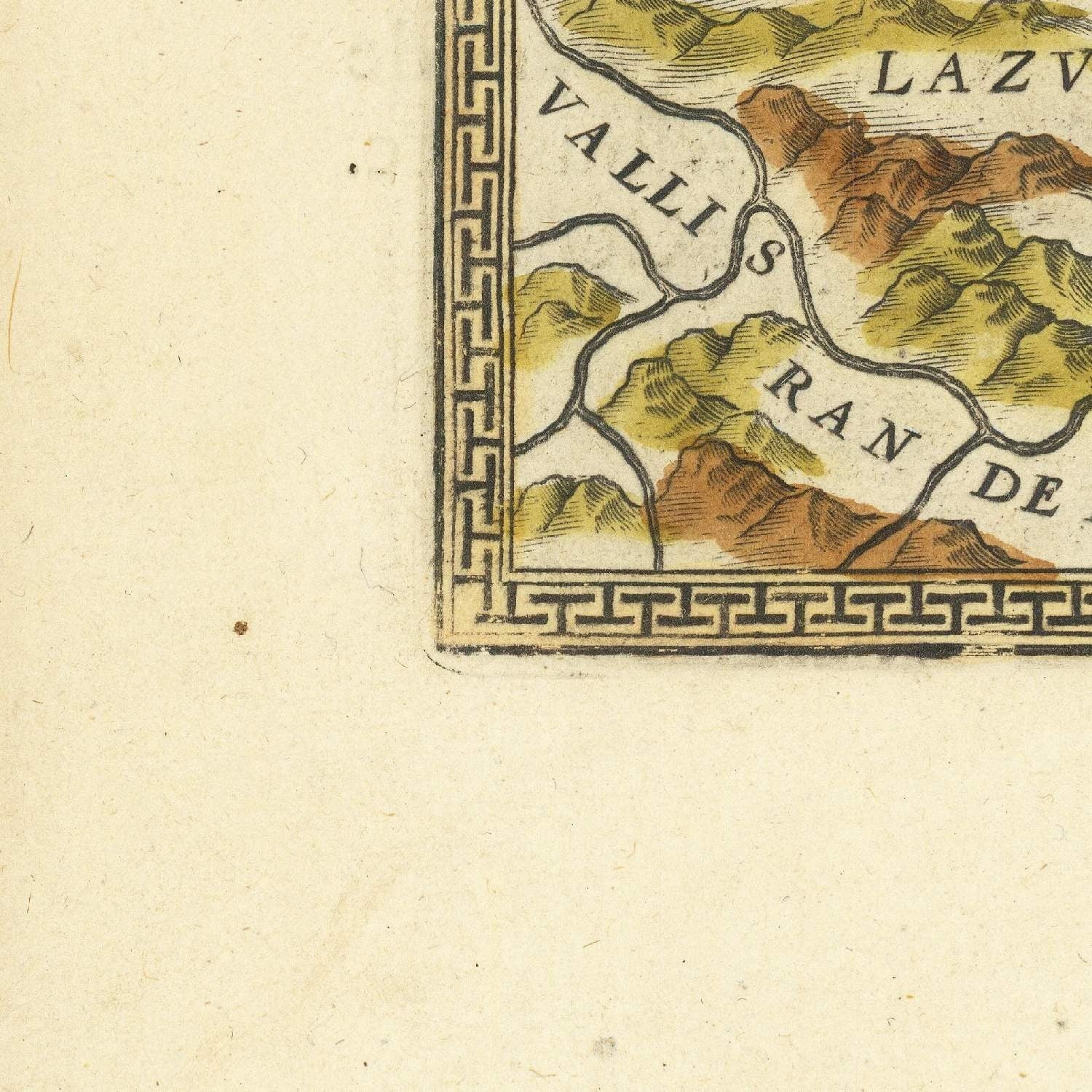 detail of the map from the bottom left corner