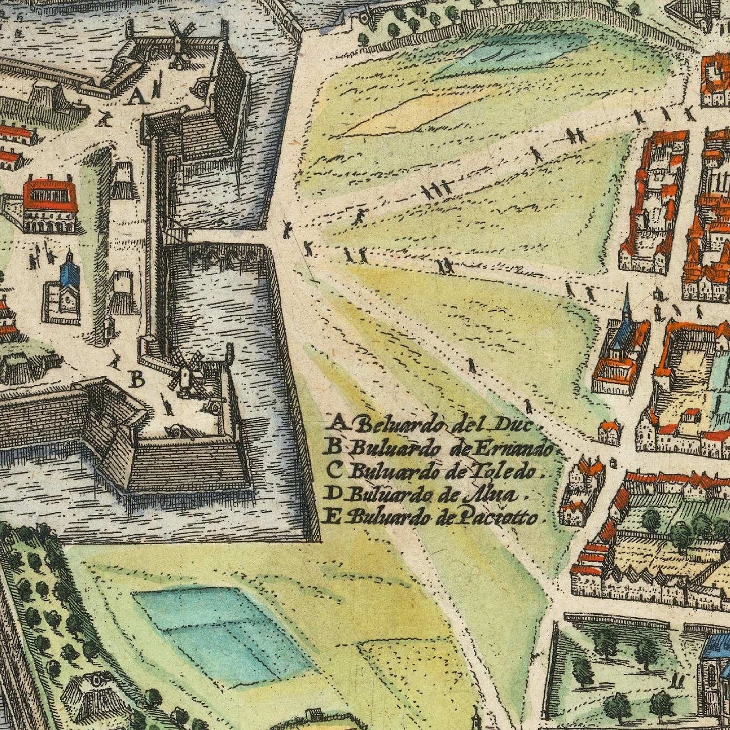 detail of the map from the centre left