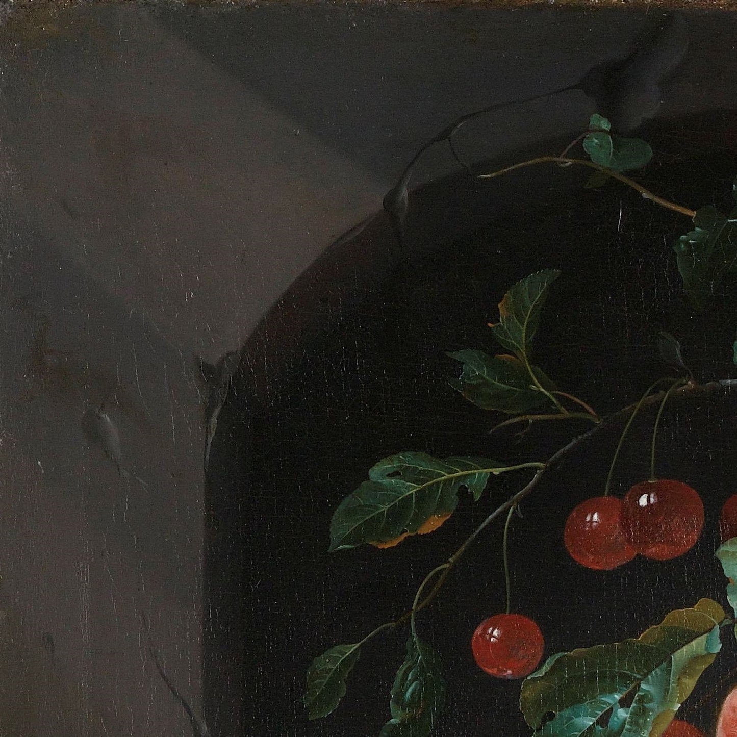 detail of the fine art reproduction from the top left corner