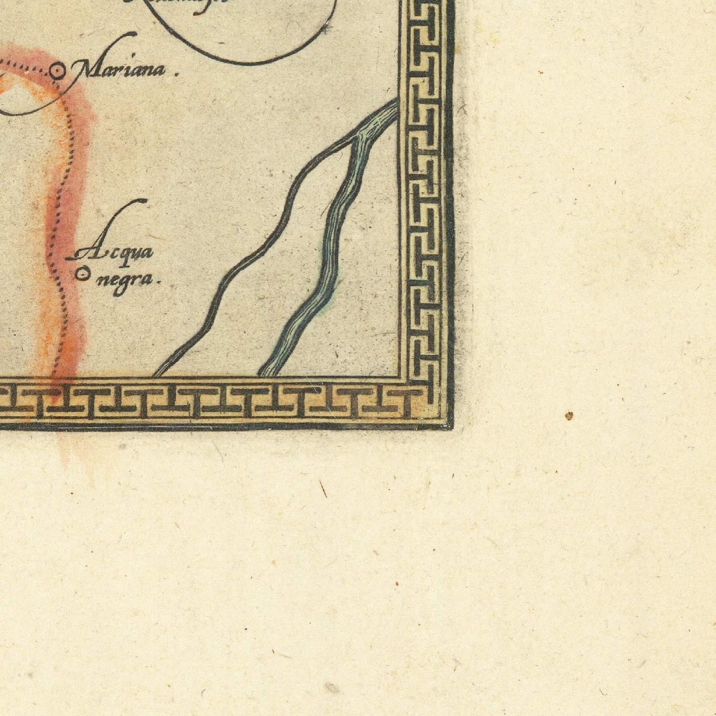 detail of the map from the bottom right corner