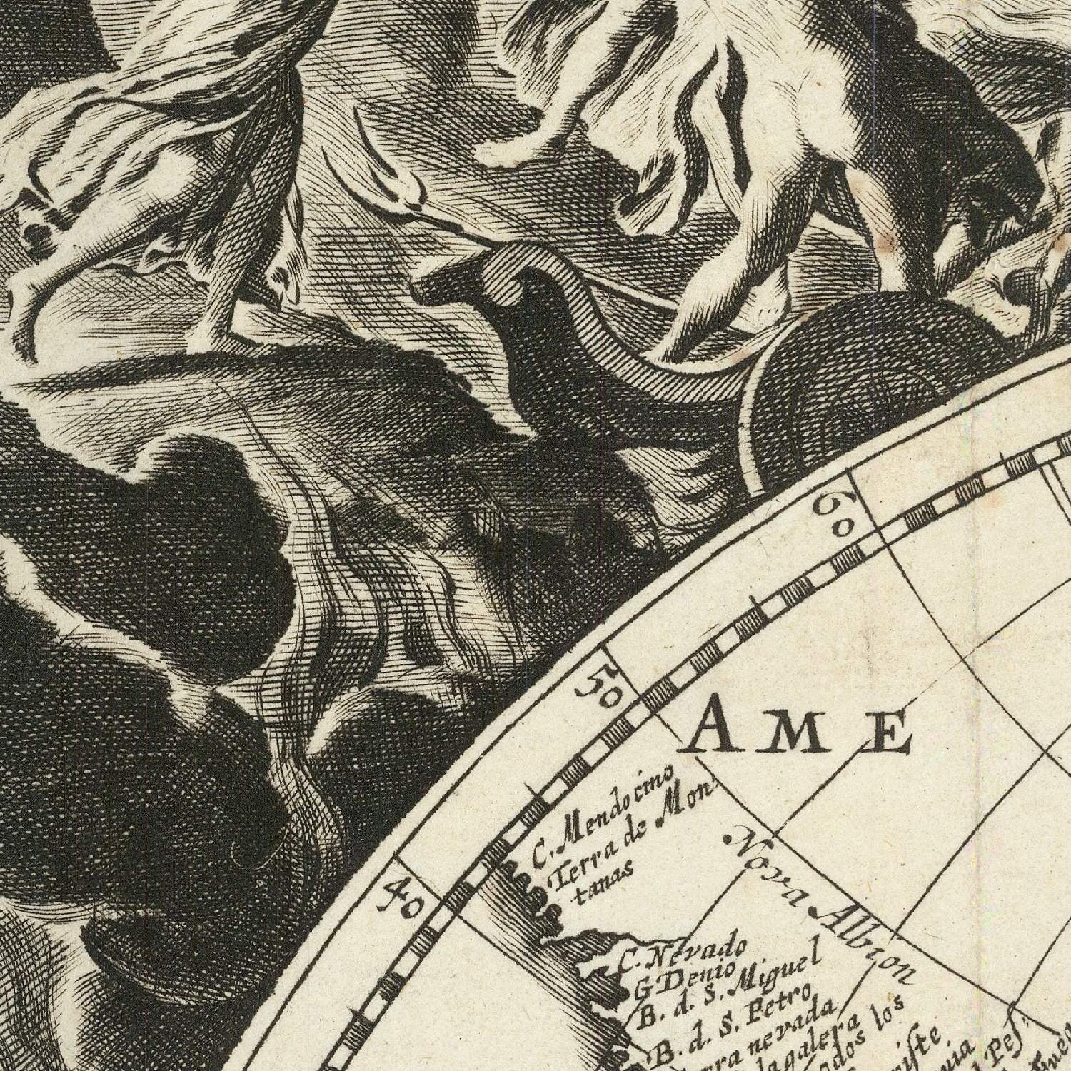 detail of the map from the centre left