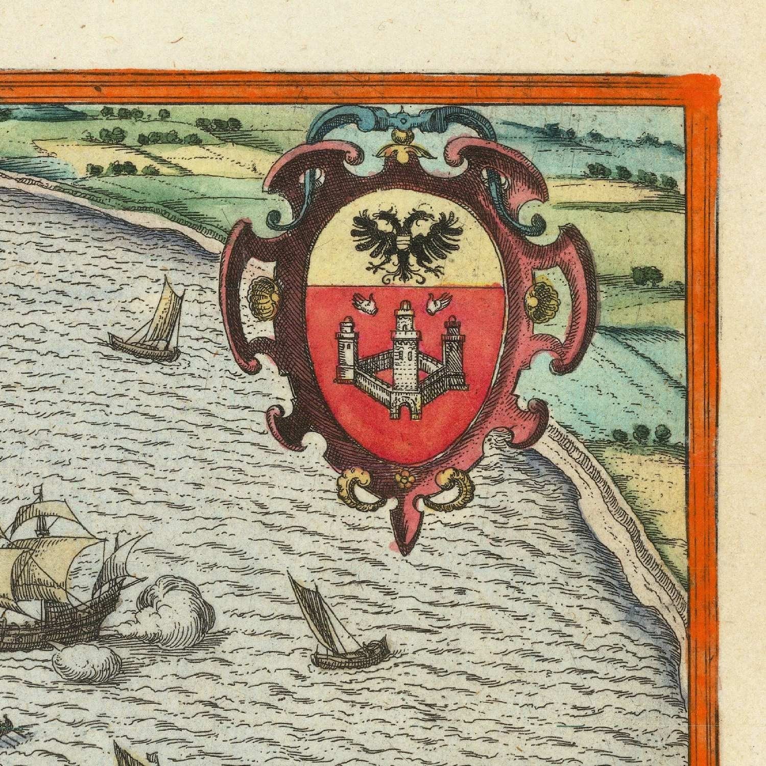 detail of the map from the top right corner