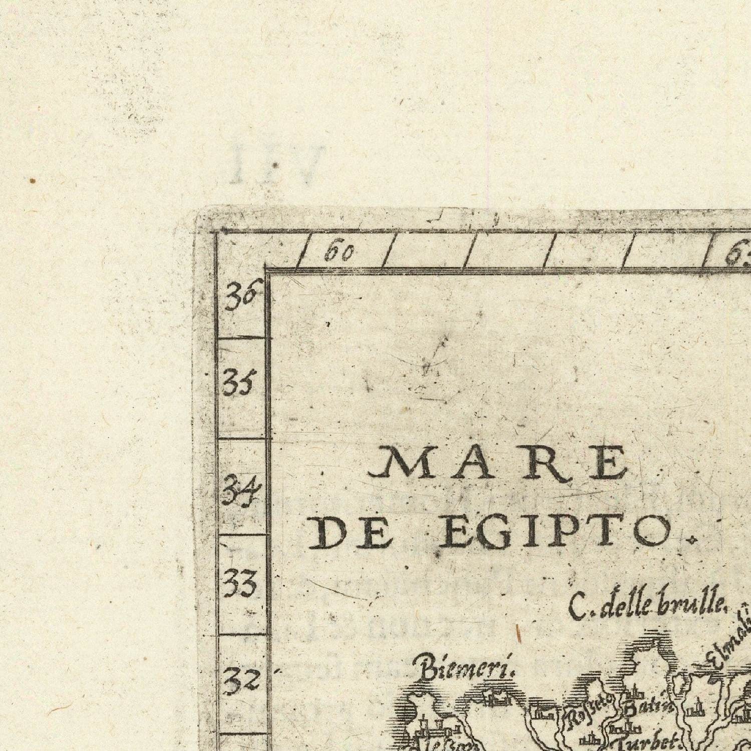 detail of the map from the top left corner