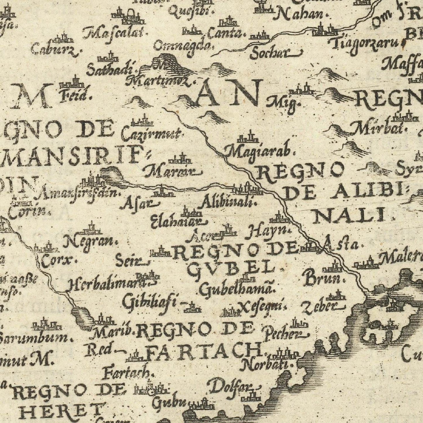 detail of the map from the centre 