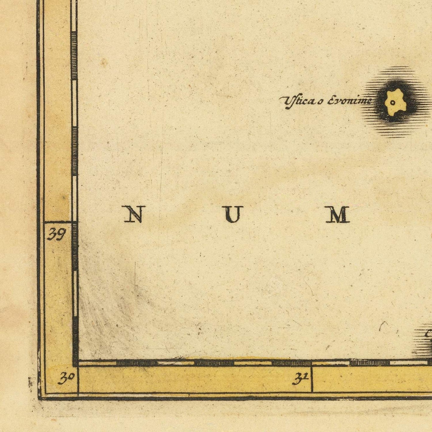 detail of the map from the bottom left corner