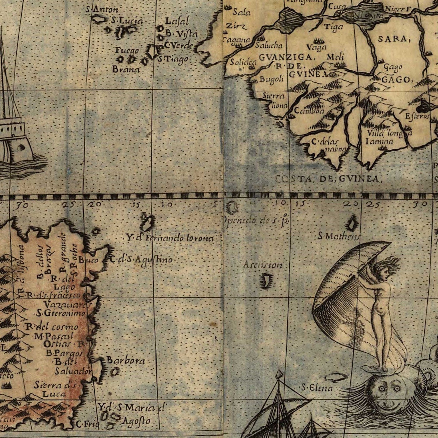 detail of the map from the centre 