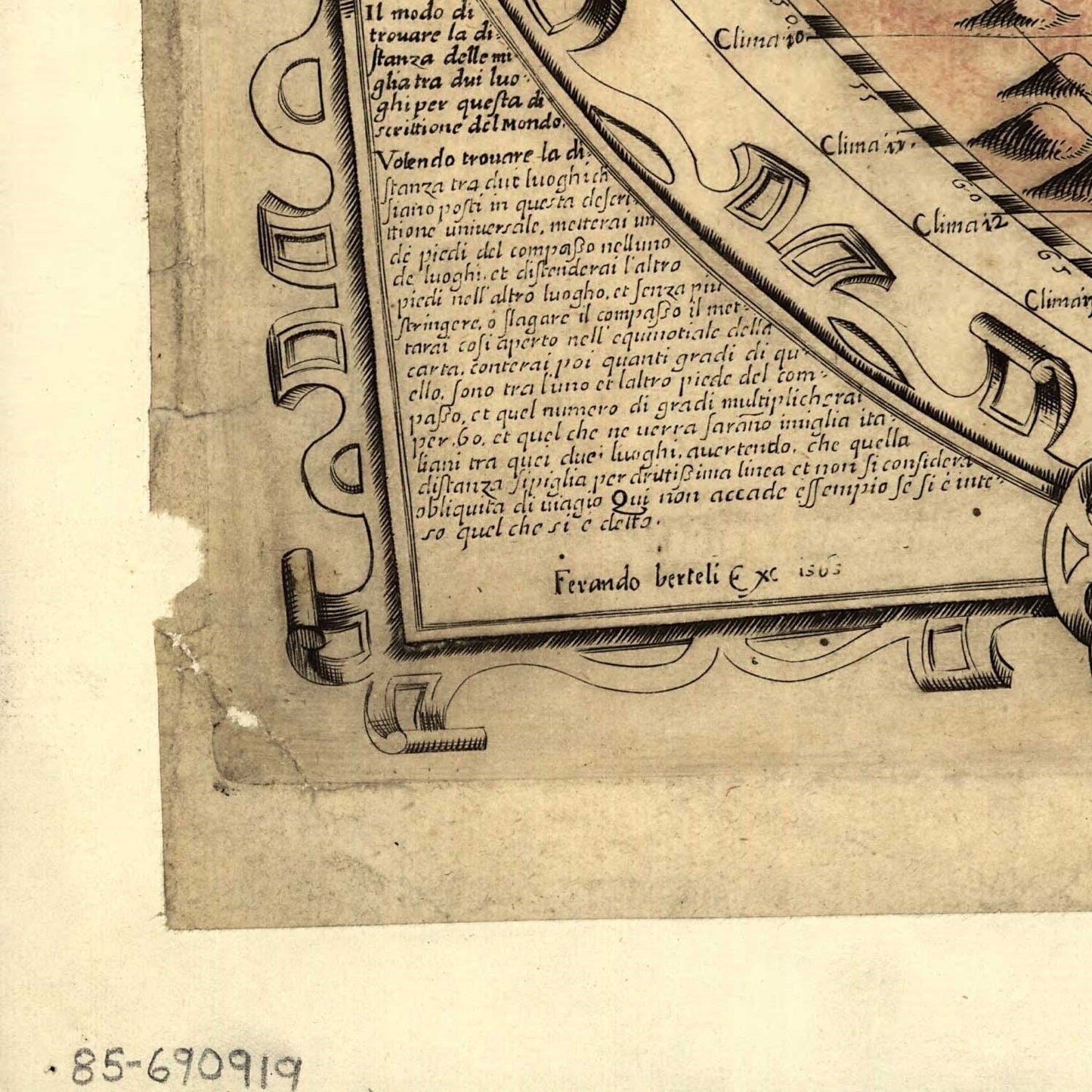 detail of the map from the bottom left corner