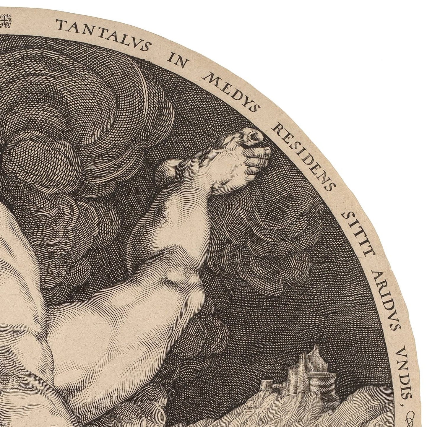 detail of the drawing reproduction from the top right corner