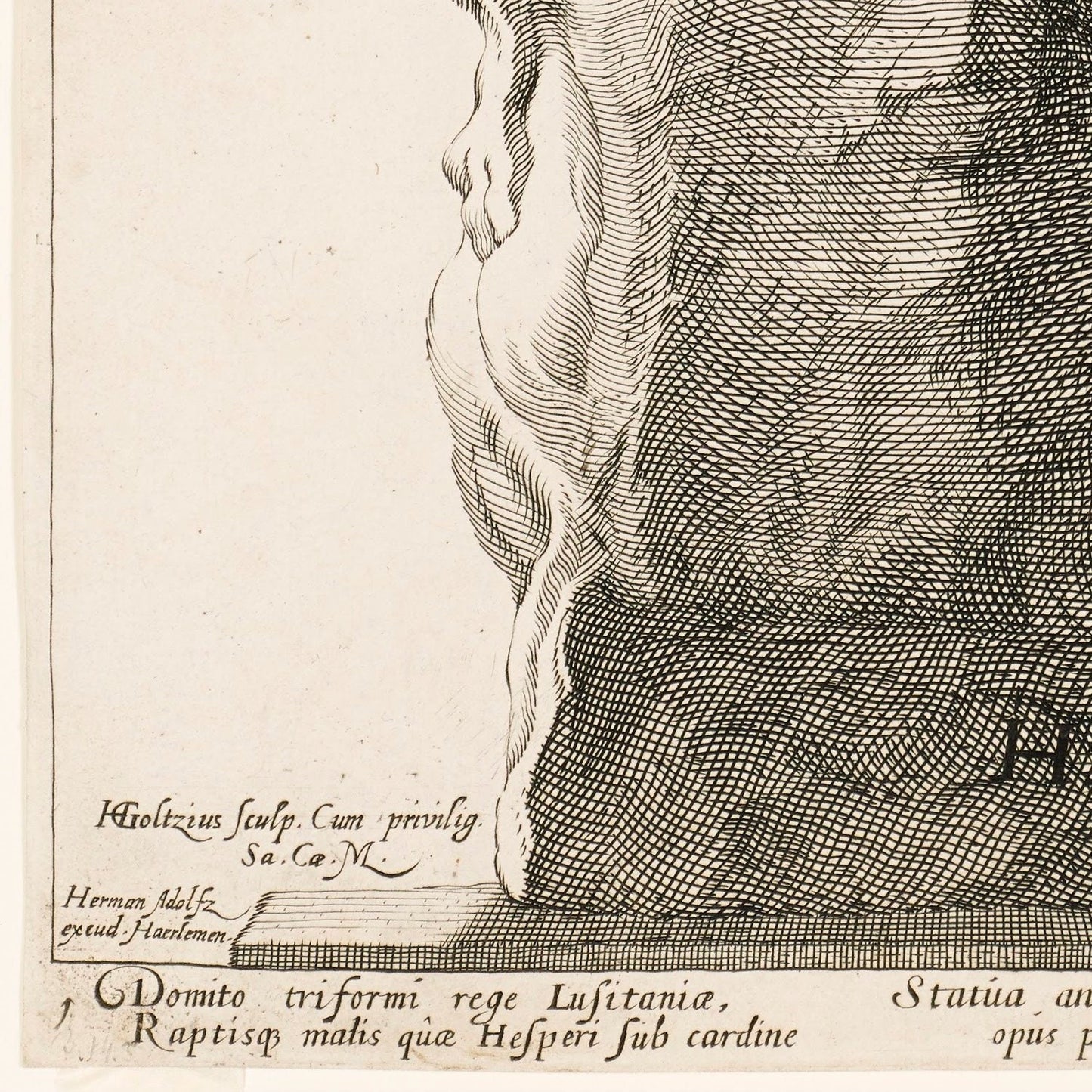 detail of the drawing reproduction from the bottom left corner