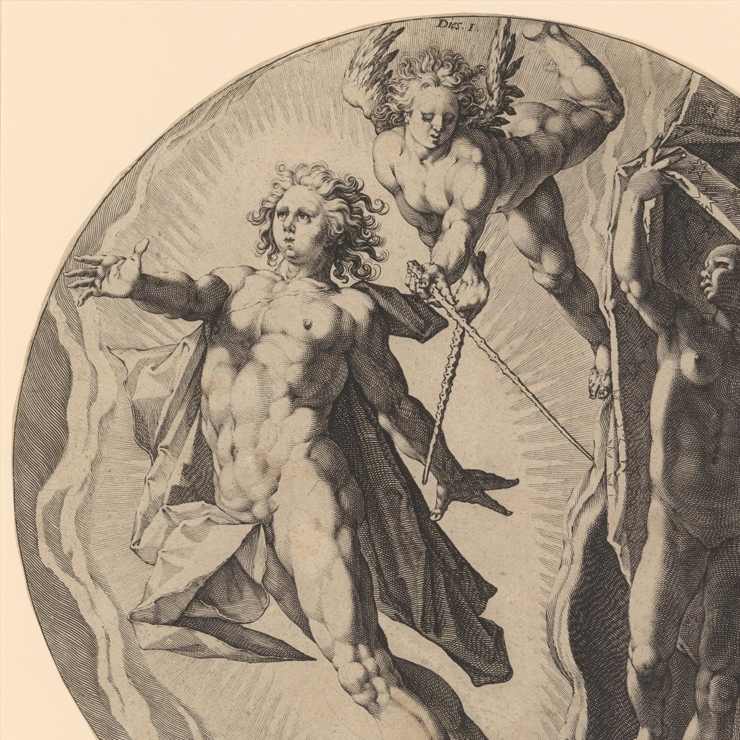 detail of the drawing reproduction from the top left corner