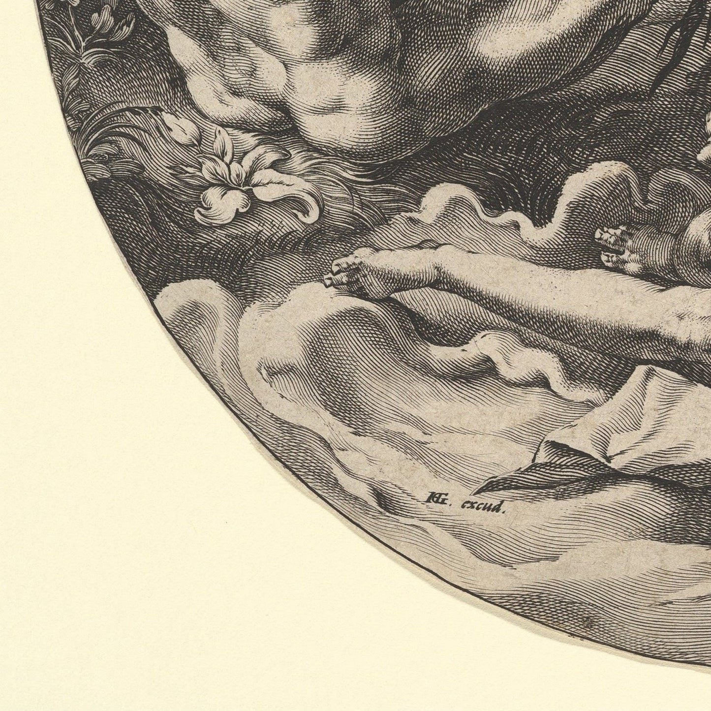 detail of the drawing reproduction from the bottom left corner