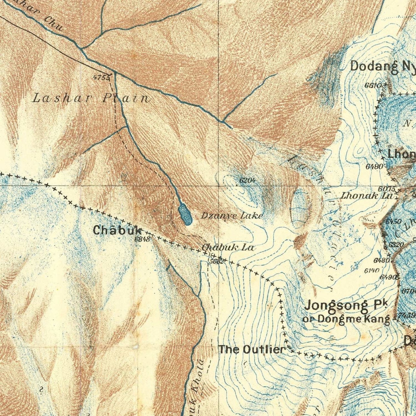 detail of the map from the centre left