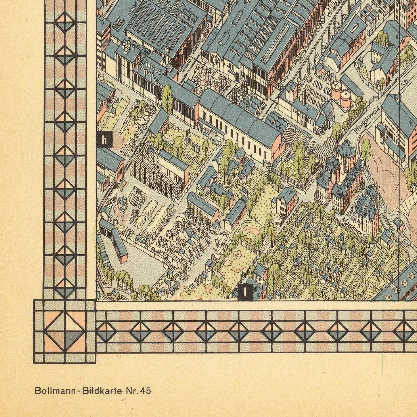 detail of the map from the bottom left corner