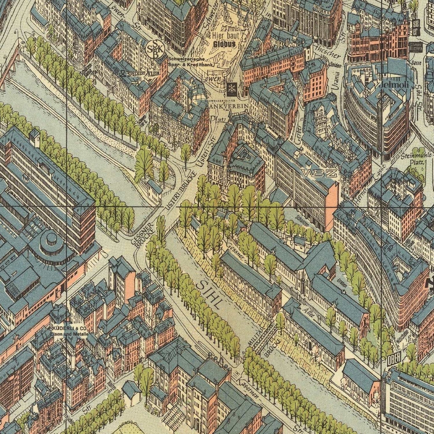 detail of the map from the centre 