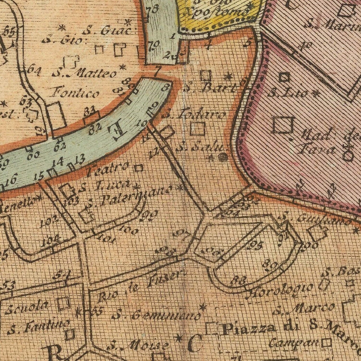 detail of the map from the centre 