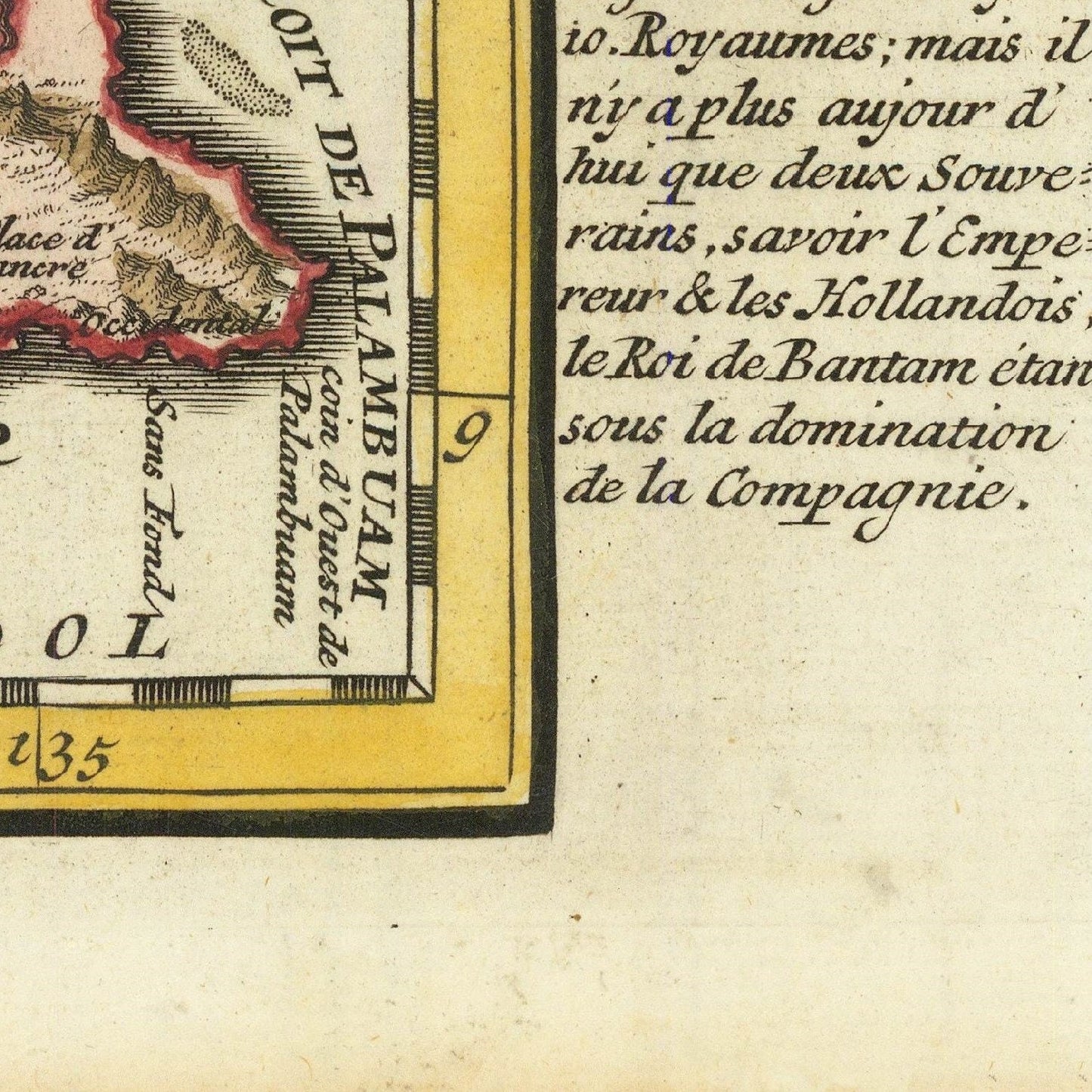 detail of the map from the bottom right corner