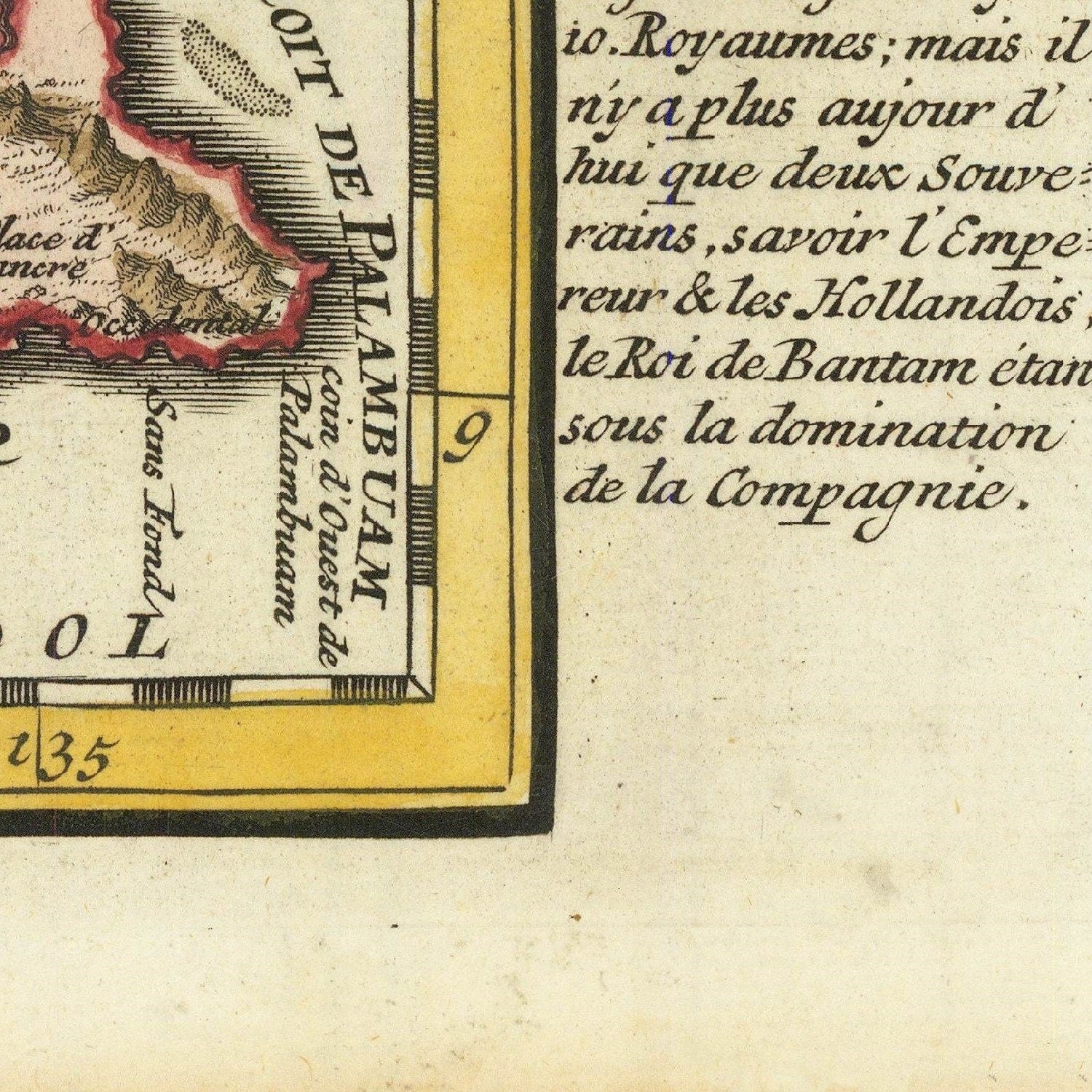 detail of the map from the bottom right corner