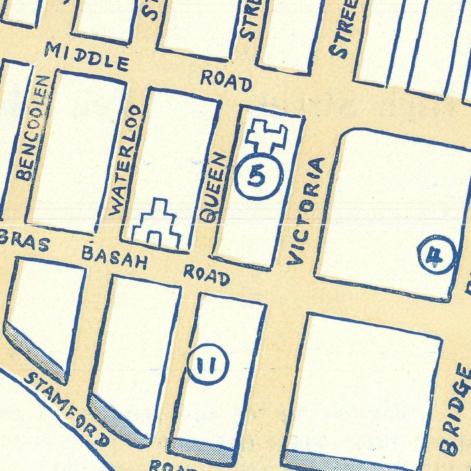 detail of the map from the centre 