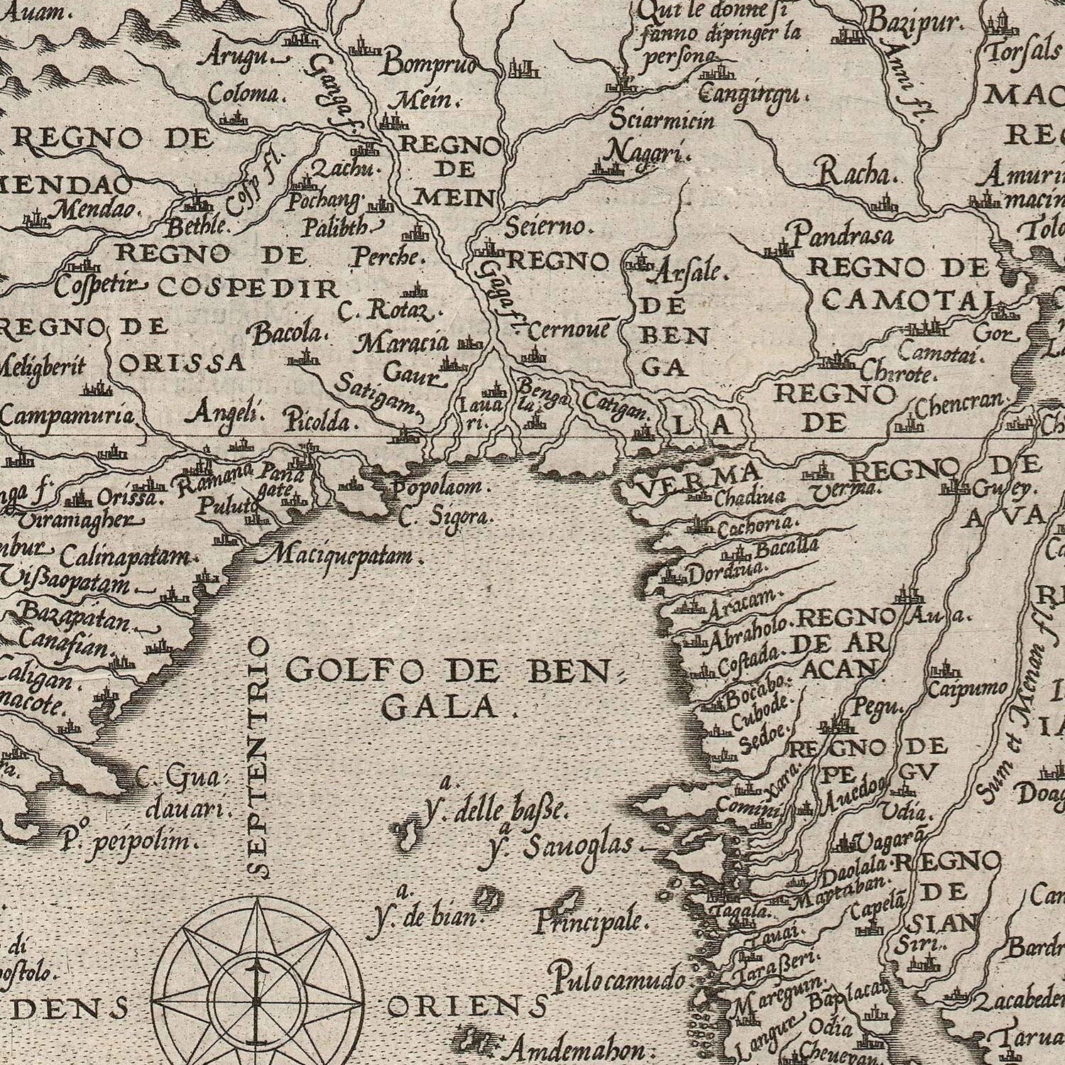 detail of the map from the centre left