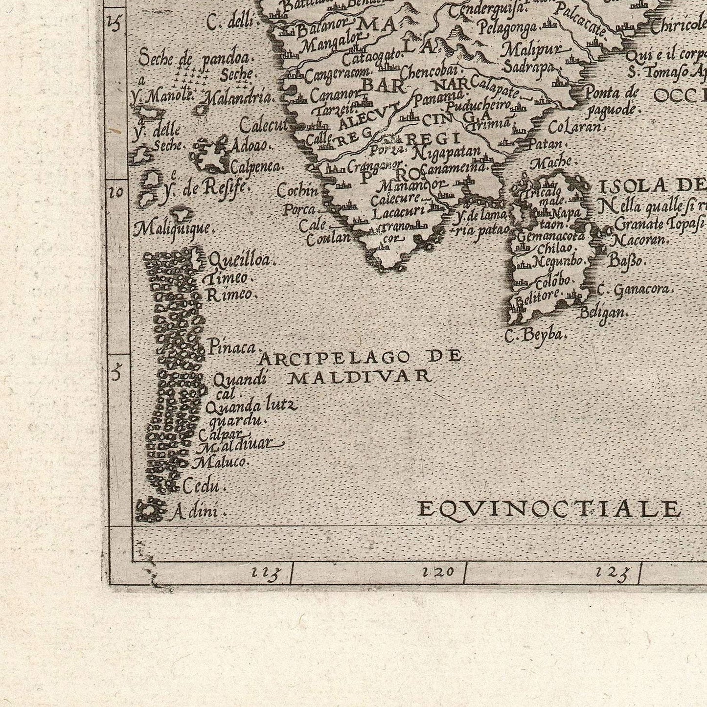 detail of the map from the bottom left corner