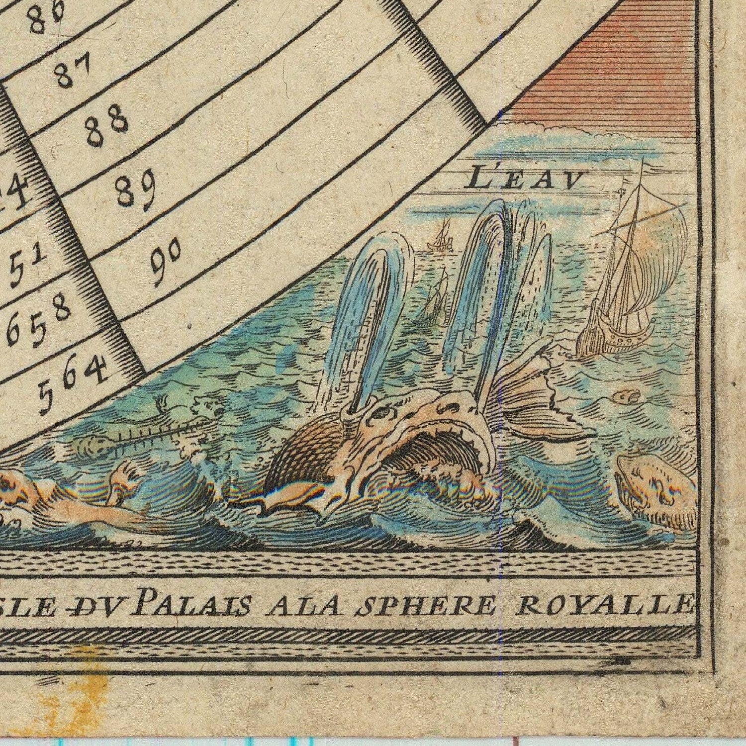 detail of the map from the bottom right corner