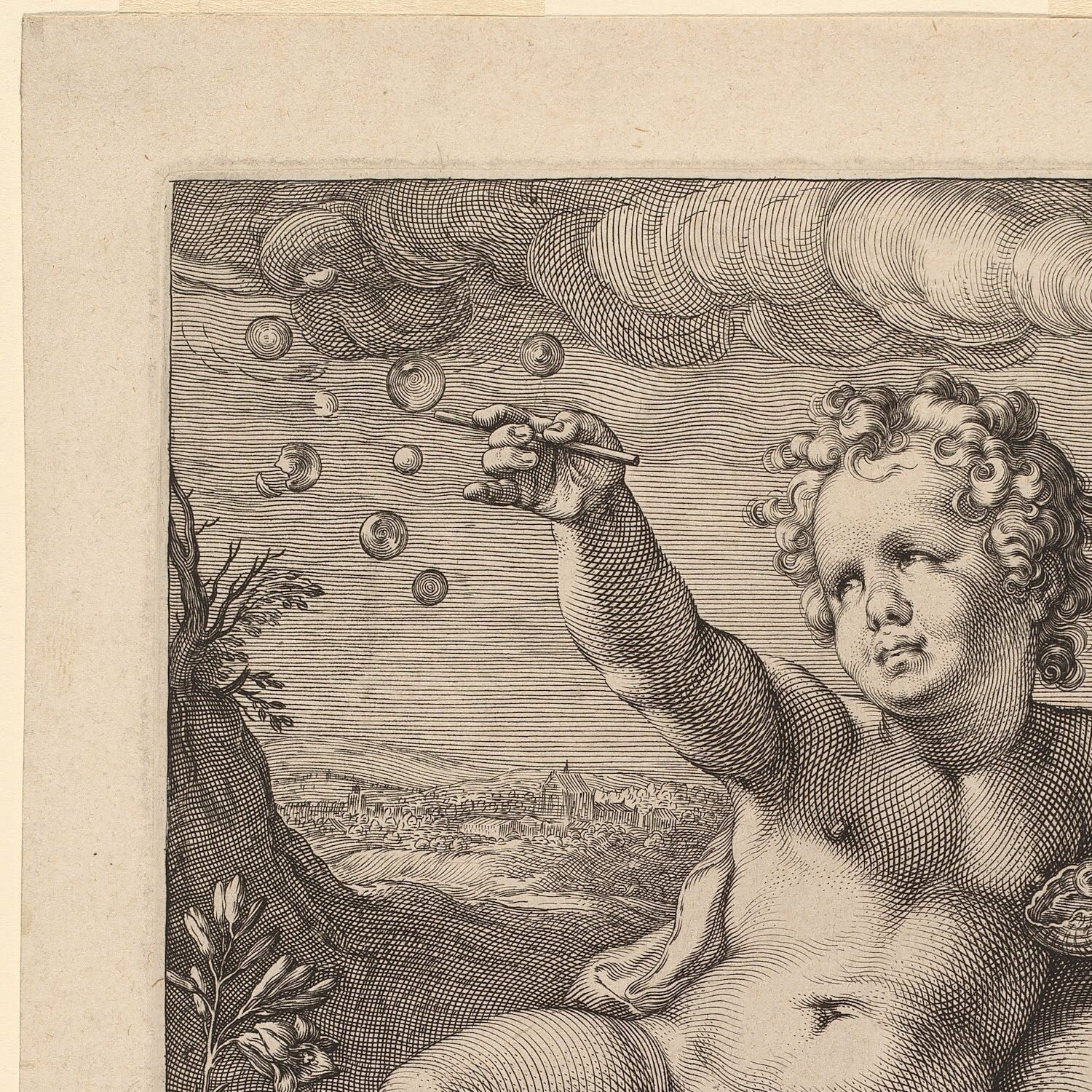 detail of the drawing reproduction from the top left corner