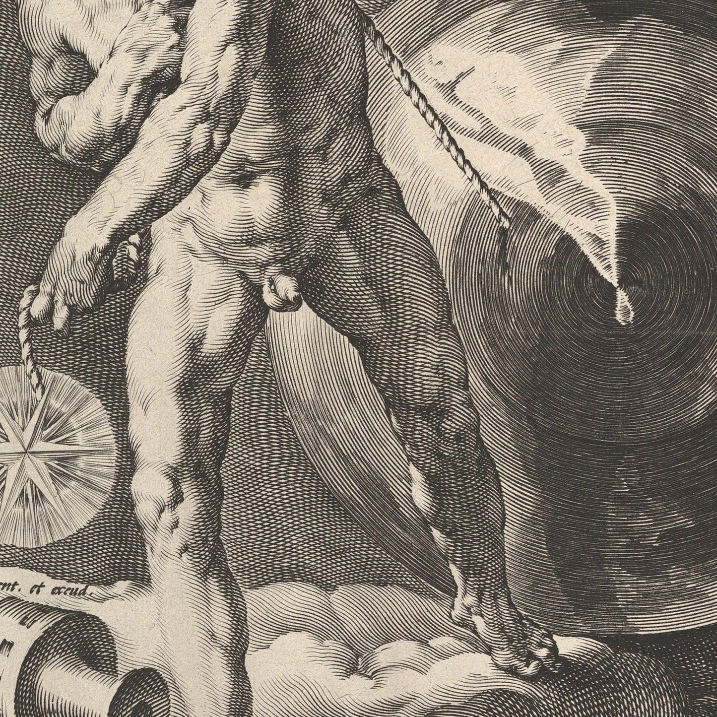 detail of the drawing reproduction from the centre left