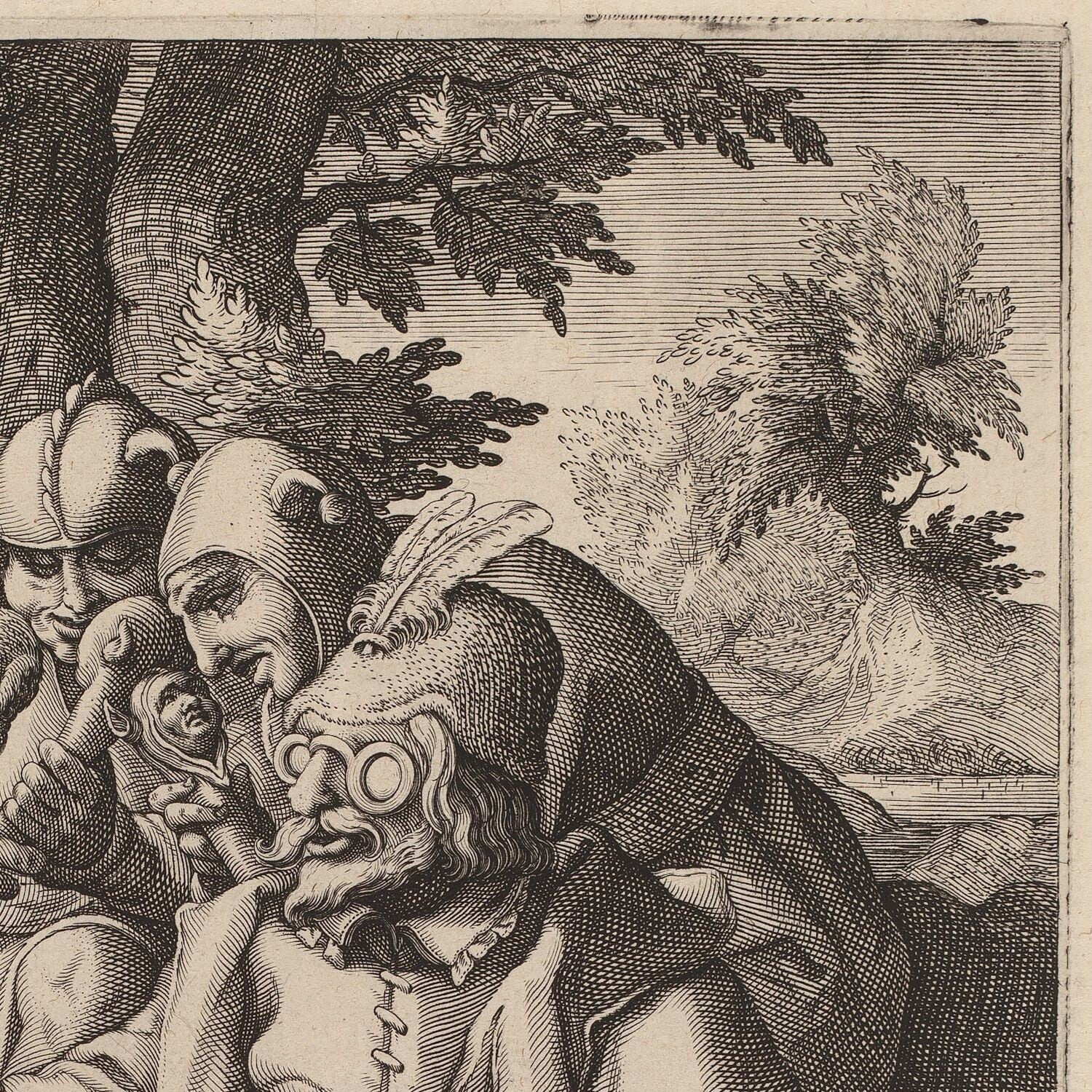 detail of the drawing reproduction from the top right corner