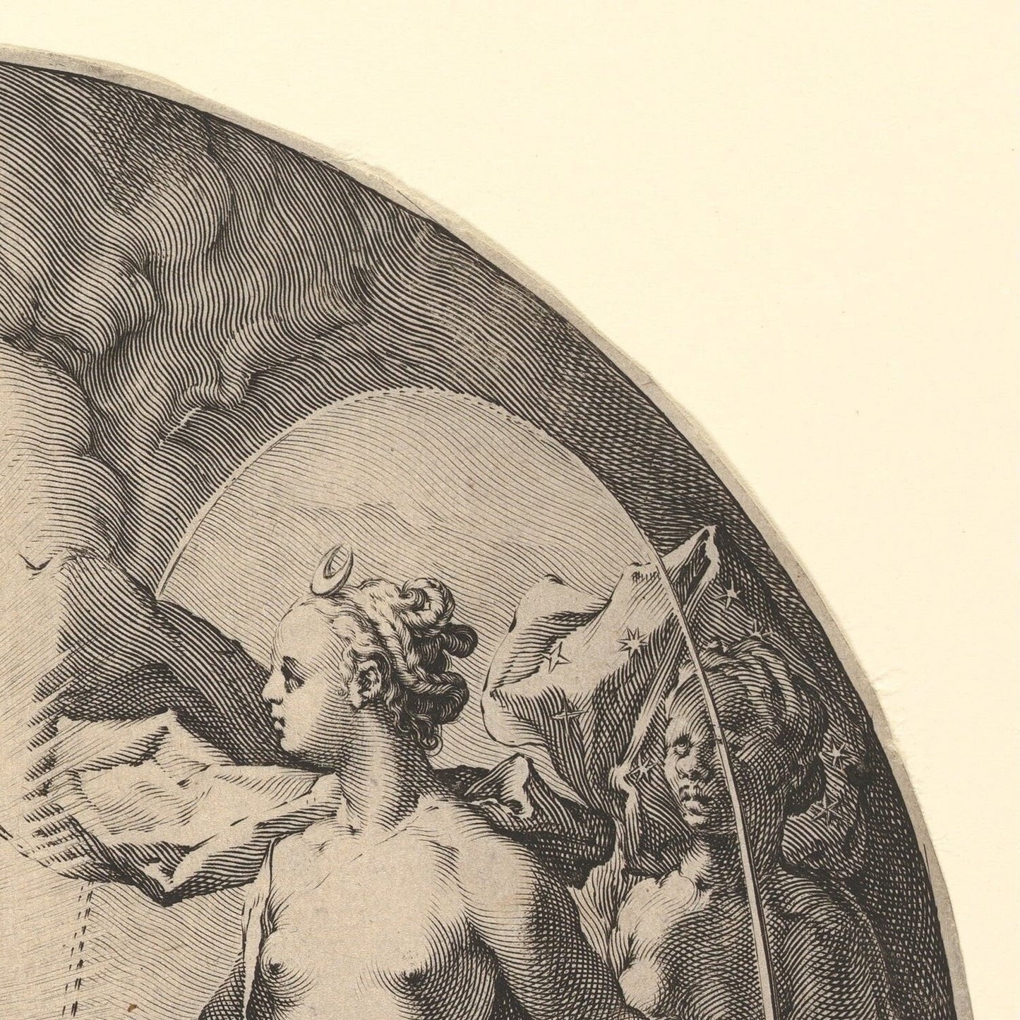 detail of the drawing reproduction from the top right corner