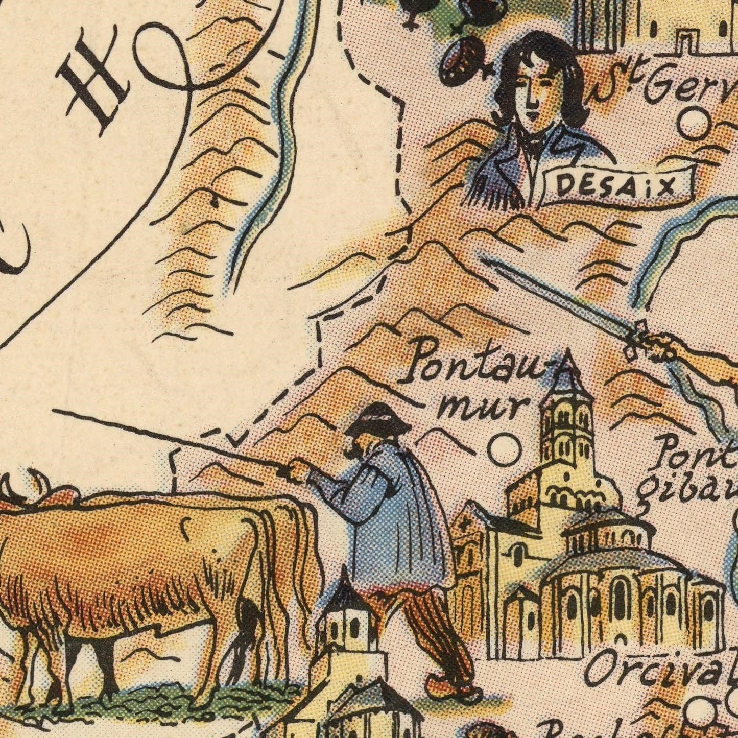 detail of the map from the centre left