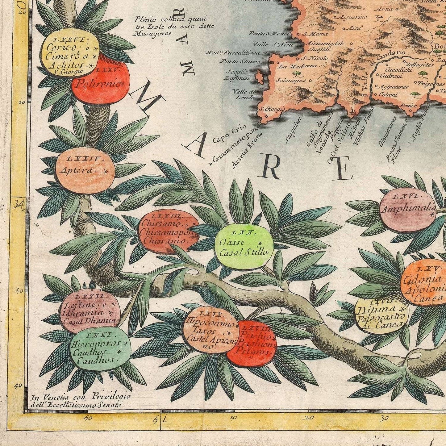 detail of the map from the bottom left corner