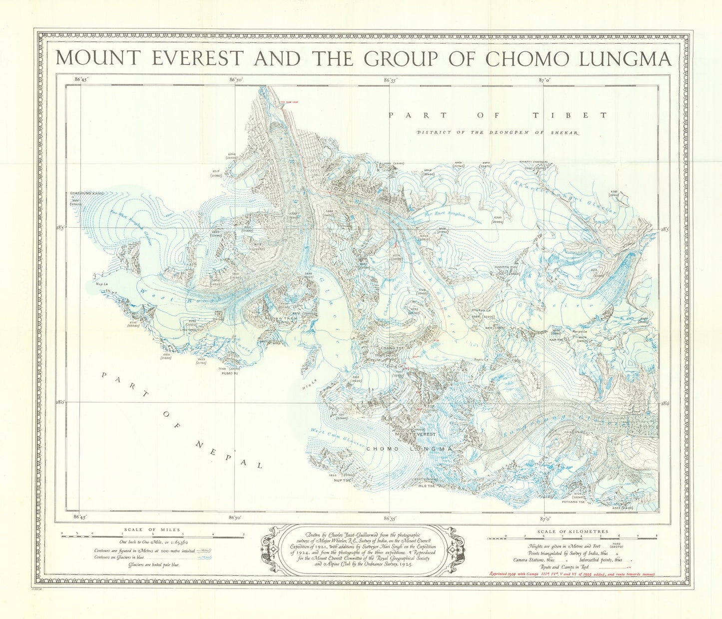 presentation of the map reproduction without a frame