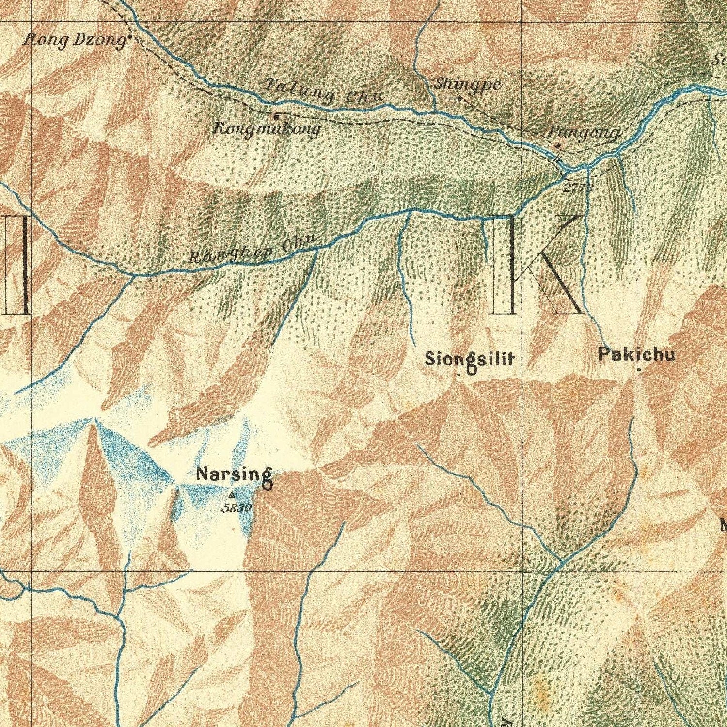 detail of the map from the centre 